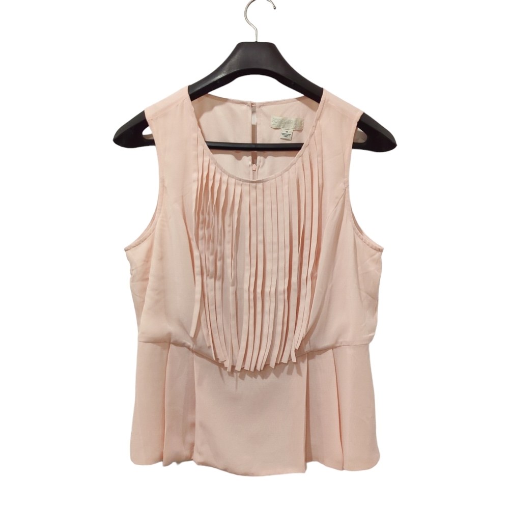 Forever 21 Sleeveless Fringe Top Peplum Blouse Plus Size 1X Pink